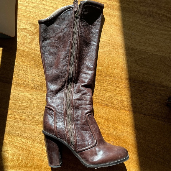 Frye Sylvia Pipping High Heel Knee High Boot - Picture 4 of 10